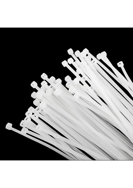 Adet Cırt Kelepçe 4,8X500 mm Plastik Beyaz Renk Zip Kablo Bağı Çok Amaçlı Bağlama