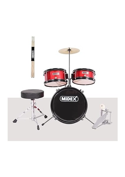 CD300X-RD Akustik Çocuk Baterisi Davulu Seti 5-14 Yaş Için Full Set fiyatları