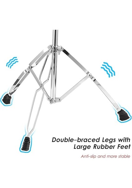 Standı Düz &amp; Bom Zil Standı Çift Destekli Ayaklar Yükseklik ve Açı Ayarlanabilir Davul Kiti Zil Destek Rafı Ağır Hizmet Bom/lastik Ayaklı Düz Kombinasyon modelleri