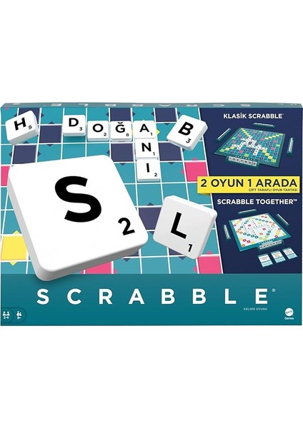 Games Scrabble Scrabble Kutu Oyunu, Aile Boyu Sevilen ve Iki Şekilde Oynanabilen Klasik Kelime Oyunu, 2-4 Oyuncu, Türkçe Versiyon HXV98