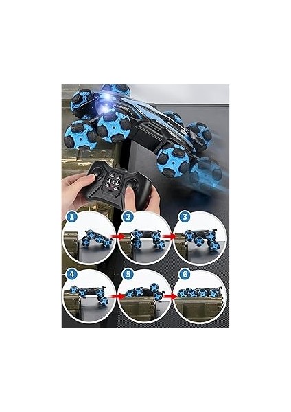 Oyuncak 2.4 Ghz Uzaktan Kumandalı Full Fonksiyon Drift Atan 8 Teker Buharlı Akrobat Araba (Kırmızı ve Mavi Iki Renk Seçeneği) (Mavi) indirimleri