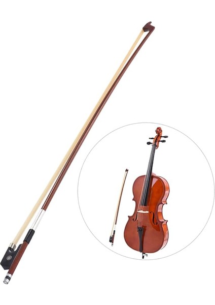 Dengeli Sekizgen Brezilya Ağacı 4/4 Viyolonsel Yay At Kılı Yuvarlak Çubuk Abanoz Kurbağa