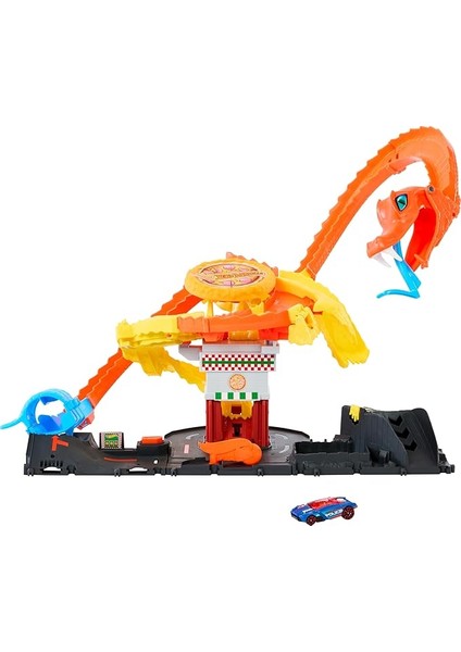 Wheels Pizza Dükkanında Kobra Macerası Oyun Seti Hot Wheels Pizza Dükkanında Kobra Macerası Oyun Seti ve 1:64 Ölçekli Oyuncak Araba HTN81