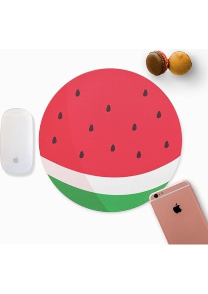 Karpuz Desenli Yuvarlak Mouse Pad - Mousepad - Mouse Pad - Fare Altlığı fırsatları