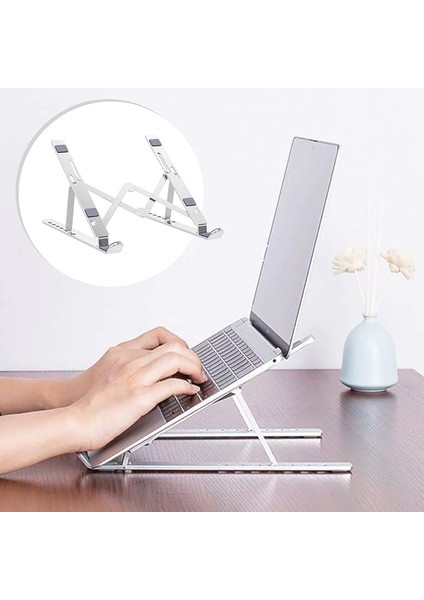 Ayarlanabilir Dizüstü Bilgisayar Destek Tabanı Tamamen Katlanabilir Taşınabilir Laptop Yükseltici