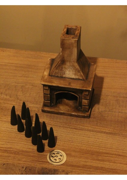 Şömine Taş Geri Akış Tütsülük ve 10 Adet Palo Santo Konik Tütsü fiyatları