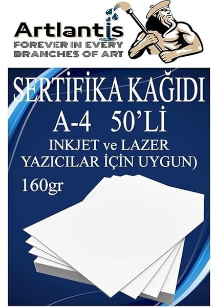 Sertifika Kağıdı Kalın 50 Adet Gramajlı Fotokopi Kağıdı 160 gr Tüm Yazıcılara Uyumlu 21X29.7 cm Kalın Baskı Kağıdı fiyatları