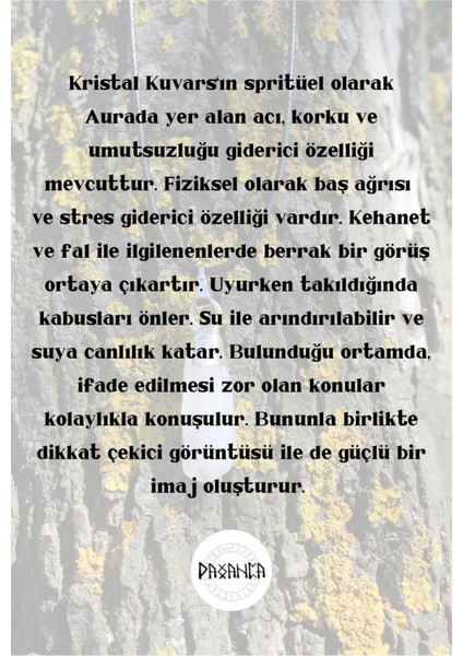 Kristal Kuvars Spiritüel Enerji Kolye