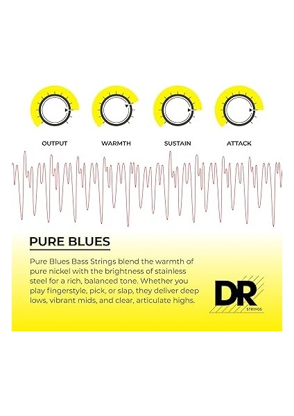 Strings PB545 45-125 Orta Boy Set El Yapımı Saf Mavi Kaplamalı 5 Telli Bas Telleri Pb5-45 modelleri