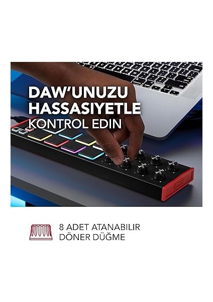 Professional Lpd8 - USB Mıdı Controller Mac ve Pc Için Duyarlı 8 Mpc Bateri Pedi, Atanabilir 8 Düğme ve Müzik Prodüksiyonu Yazılımı Dahil modelleri