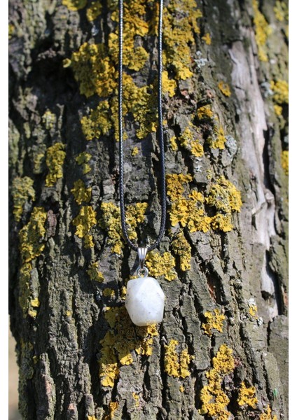 Labradorit Beyaz Işık Spiritüel Enerji Doğal Taş Kolye