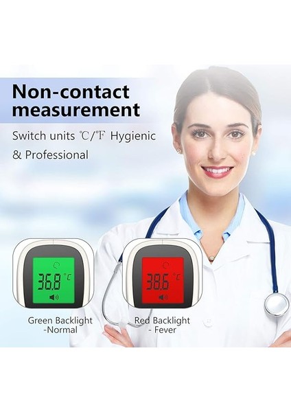 FR202 Kontaktlos Stirnthermometer – Kızılötesi Ateş Ölçer, Dijital Anında Ölçümü, Fieberalarm – Bebek, Yetişkinler Için Uygundur ve Yüzey Gri modelleri