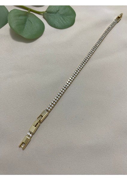 Xuping Gold Altın Kaplama Kadın 14K İkili Su Yolu Bileklik Suya Dayanıklı Kararma Yapmaz Hediyelik Zarif Tasarım 17 cm 19 cm Ayarlanabilir Bileklik