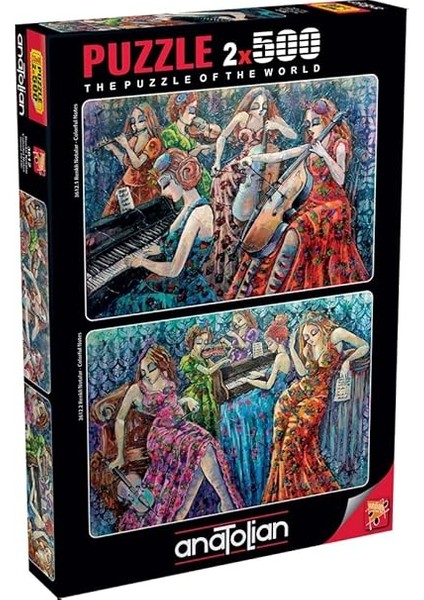 Puzzle - Renkli Notalar 1-2 / 2X500 Parça, #3612 fiyatları