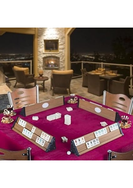 Oyun Aletleri Premium Vıp Okey Ahşap Rummy Set Melamin Taşlı Ahsap Okey Takimi fırsatları