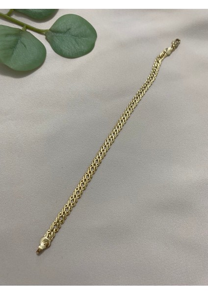 Xuping Gold Altın Kaplama Kadın 14K Gurmet Bileklik Suya Dayanıklı Kararma Yapmaz Günlük ve Özel Gün Kullanımına Uygun Hediyelik Künye Tasarım 17 cm 19 cm Ayarlanabilir Bileklik