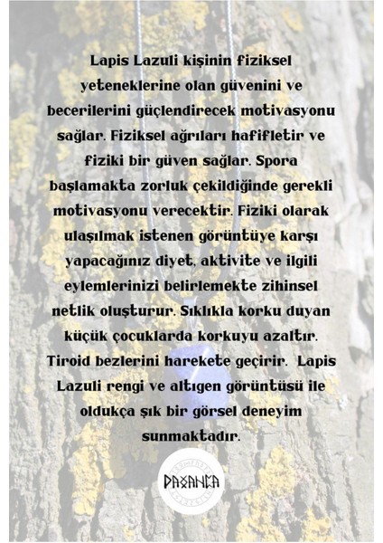 Lapis Lazuli Spiritüel Enerji Kolye