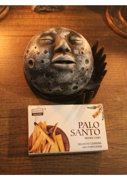Ay Yüzü Taş Konik Tütsülük ve 10 Adet Palo Santo Konik Tütsü modelleri