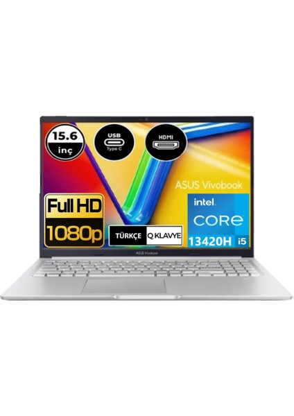 Vivobook 15 X1502VA-BQ1307 Intel Core I5 13420H 16GB 512GB SSD Freedos 15.6" Taşınabilir Bilgisayar