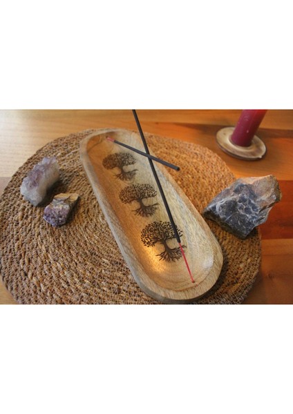 Ağaç Tasarımlı Oval Geniş Çubuk Tütsülük modelleri