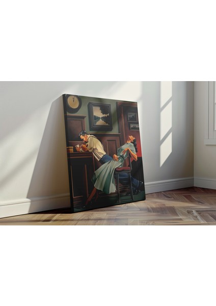Bar Aşkı Poster - Kanvas Tablo - Vintage Stil Romantizm Duvar Dekoru fırsatları