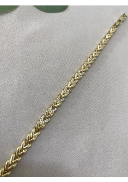 Xuping Gold Altın Kaplama Kadın 14K Taşlı Başak Bileklik Suya Dayanıklı Kararma Yapmaz Hediyelik Zarif Tasarım 17 cm 19 cm Ayarlanabilir Bileklik fiyatları