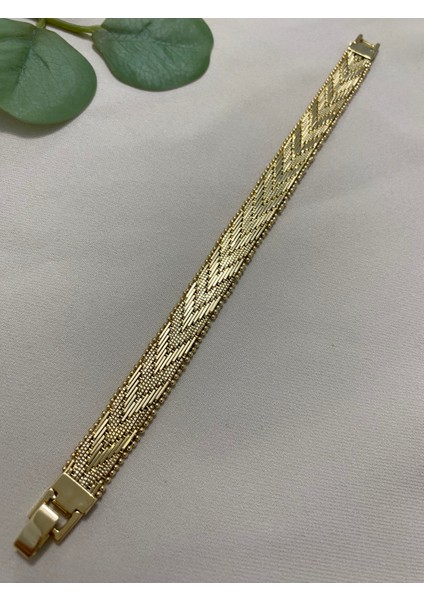 Xuping Xp Gold Altın Kaplama Kadın 14K Orta Kalınlıkta Hasır Bileklik Suya Dayanıklı Kararma Yapmaz Günlük ve Özel Gün Kullanımına Uygun Hediyelik Zarif Tasarım 18 cm Bileklik