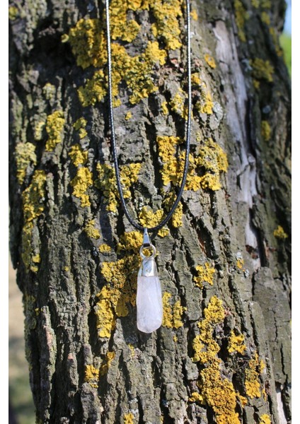 Kristal Kuvars Doğal Taş Kolye