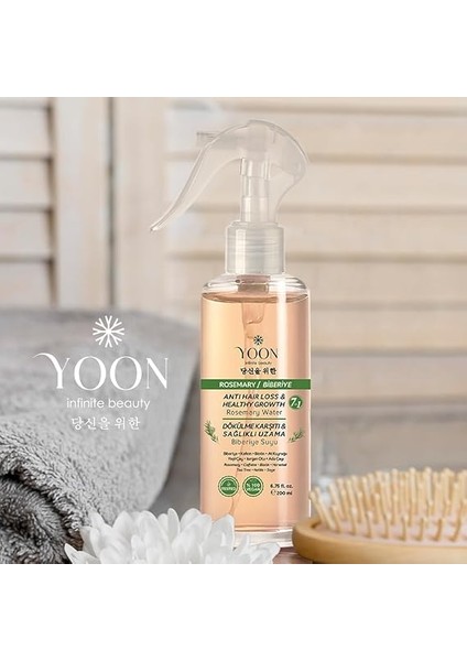 Saç Dökülme Karşıtı, Hızlı Saç Uzamasına Yardımcı Vegan Biberiye Bakım Suyu, 7 Doğal Aktif Içeren, Paraben ve Sülfat Içermez, Ph Seviyesini Korur, Saç Tellerini Güçlendirici Saç Bakım Suyu, 200ML indirimleri