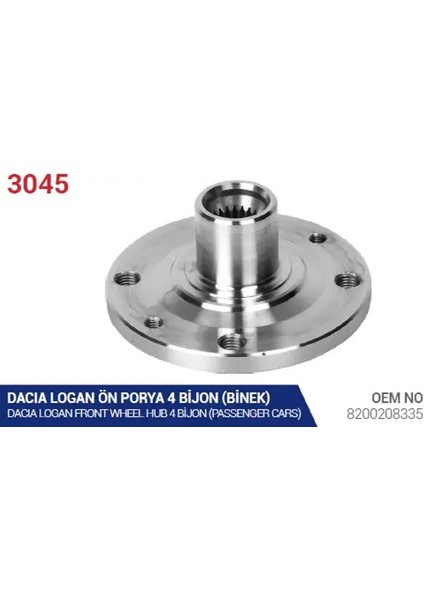 3045 On Poyra 1049440 8200208335 (2 Adet Fiyatıdır)