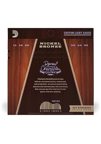NB1152 Akustik Gitar Tel Seti, Nickel Bronze, Custom-Lite fiyatları