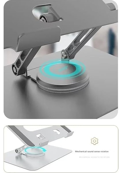 360 Derece Sonsuz Pozisyonda Dönebilen Katlanabilir Metal Alaşımlı Yükseklik ve Açı Ayarlı Kaydırmaz Tablet Notebook ve Laptop Standı (Tablet Standı N03) modelleri