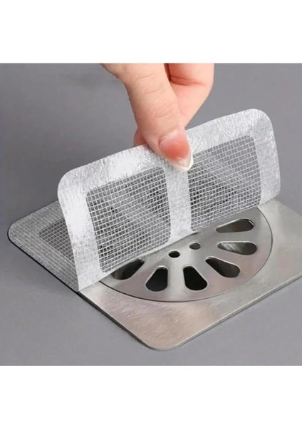 10 Adet Yapışkanlı Kullan At Lavabo Banyo Mutfak Duş Gider Saç Kıl Tüy Toplayıcı Tel Süzgeç