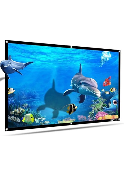 PA301 100 Inç Siyah Çerçeveli Duvar Tipi Projeksiyon Perdesi PA301