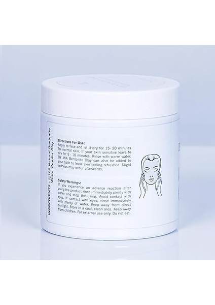 Mıa Yüz ve Vücut Bentonit KILI%100 Natural Doğal Beyaz Toz Kil 500 gr fiyatları