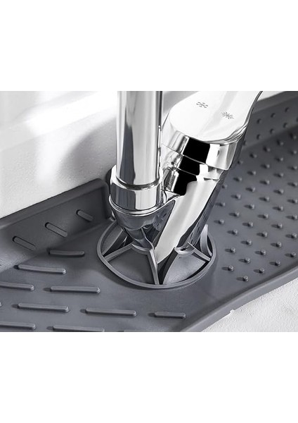 Musluk Emici Mat, Silikon Katlanabilir Musluk Sıçrama Koruması Lavabo Damlama Matı Su Tutucu Lavabo Matı Kurutma Matı Mutfak ve Banyo Için Lavabo Aksesuarları (Gri) indirimleri
