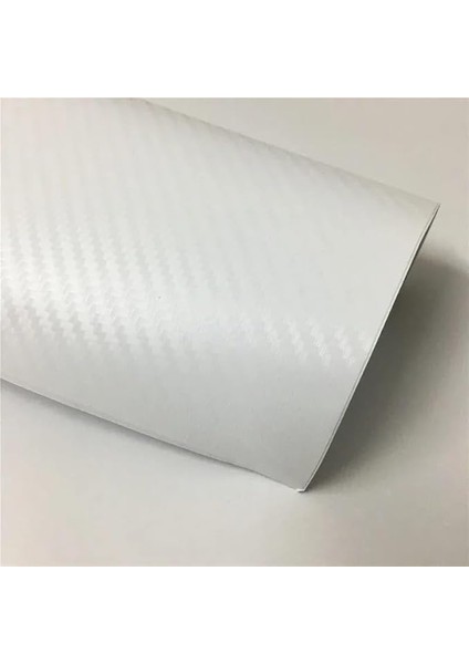 3D Beyaz Karbon Folyotırtıklı Desen Hava Kanallı Kendinden Yapışkanlı Otomobil Jant Motorsiklet Bisiklet Mobilya Beyaz Eşya Aksesuar Kaplama Folyosu (152CMX2METRE)