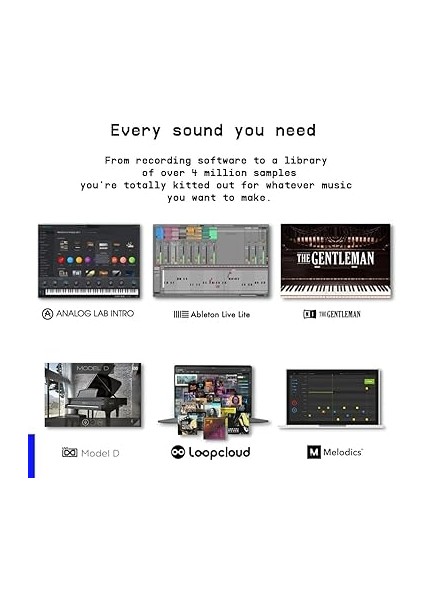 Minilab 3 - Müzik Üretimi Için Evrensel Mıdı Kontrol Cihazı, Hepsi Bir Arada Yazılım Paketi ile - 25 Tuş, 8 Çok Renkli Ped, Beyaz fırsatları