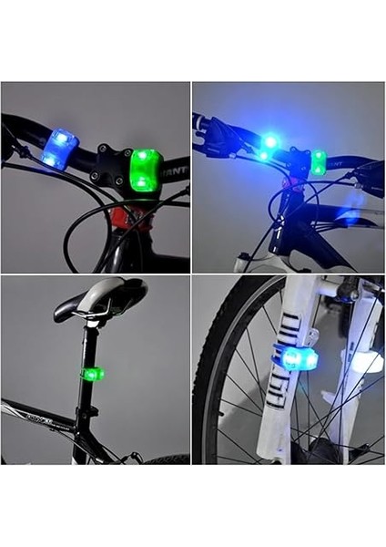 Yeşil Renkli Bisiklet Lambası Iki Adet Ledli Küçük Lamba Suya Dayanıklı Lamba modelleri