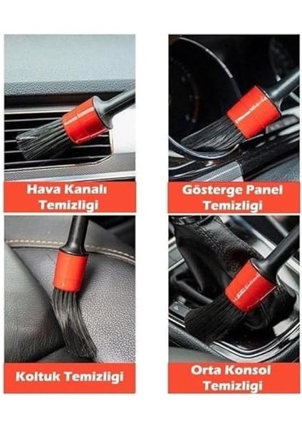 Araba, Motorsiklet Detaylı Iç ve Dış Temizlik Fırça Seti, 5 Parça Yumuşak Kıllı Bakım Fırça Takımı modelleri