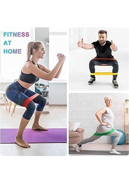 5 Adet Farklı Dirençte Pilates Squat Aerobik Bandı - Hafif,orta,sert Çalışma Lastiği-Evde Spor Karın Kası Sıkılaşma Seti indirimleri