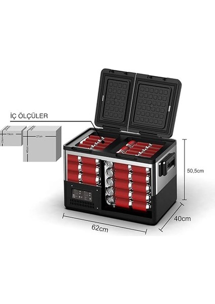 TCD55 12/24VOLT 55 Litre Çift Bölmeli Outdoor Kompresörlü Oto Buzdolabı/dondurucu indirimleri