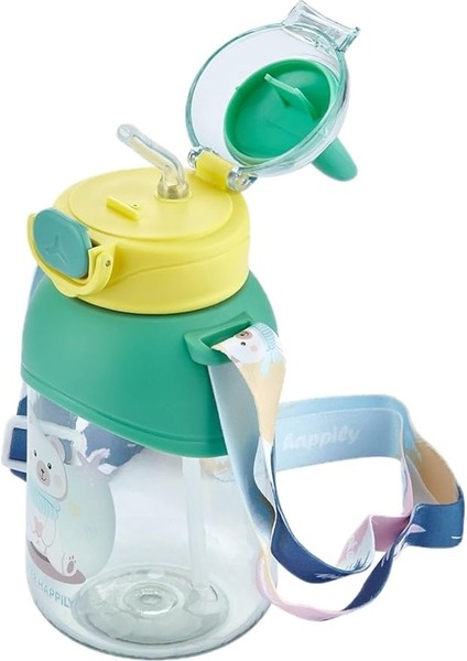 Boyun Askılı Pipetli Kilitli Kapak 650 ml Okul Su Matarası 3 Renk fiyatları