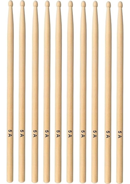 Baget - Davul - 5 Çift Bateri Bageti Drumsticks 5A Pürüzsüz Yüzey