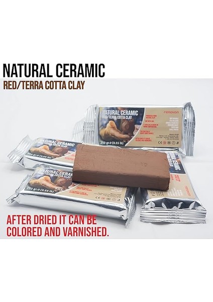 Seramik Kil Hamuru, Kırmızı Terra/cotta 250 gr Fırınlamaya Gerek Olmayan Güzel Sanatlar Figür Heykel Modelleme Oyun ve Montessori Sınıfları Için Toksik Olmayan Doğal Kil indirimleri