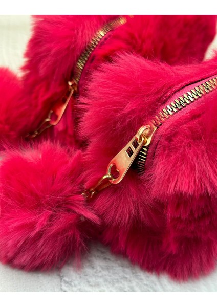 Ponponlu Peluş Koyu Pembe Kalem Kutu Kalemlik Toparlayıcı Çanta indirimleri