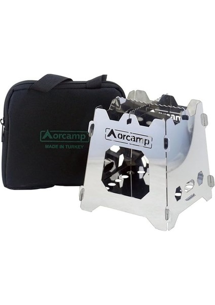 Paslanmaz Inox Ateş Kutusu - Çantalı, Dayanıklı Kamp Ekipmanları, Kamp Aksesuarları, Açık Hava Sporları, Doğa Sporları, Yürüyüş