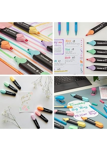 Job 150 Pastel Fosforlu Kalem (Turkuaz, Nane, Leylak, Pembe, Şeftali, Vanilya) 6'lı Kutu modelleri