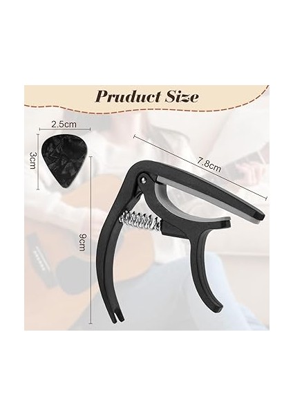 Gitar Için Kapo, Gitar Capo, 6 Pena, Akort Cihazı, Gitar, Gitar Aksesuarı, Capotastos Capo, Tüm Enstrümanlar Için Gitar Kaposu, Elektro Gitar, Bas, Keman, Ukulele (Siyah) fiyatları