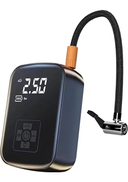 Wlue Kablosuz 3600 Mah Araç Kompresör 150 Psı Basınçlı Lastik, Bisklet, Motosiklet Şişirme Pompası